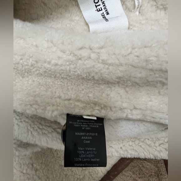 New-ISABEL MARANT Etoile 
Anawa Shearling Jacket - Beige - Picture 16 of 16